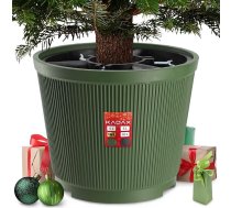 KADAX Ziemassvētku eglīšu statīvs, pārstrādāta plastmasa, Ziemassvētku eglīšu statīvs īstai eglītei, statīvs Ziemassvētku eglītei (eglītes augstums līdz 250 cm, zaļš)