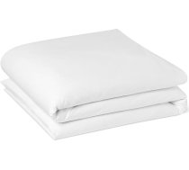 Amazon Basics Deluxe 100% kokvilnas satīna 400 pavedienu sega ar popperiem 135 x 200 cm Balta