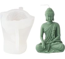 3D Budas sveces formas Budas statuja Silikona veidne ziepēm, skulptūrām, sojas vaska svecēm, sveķiem, sveķiem no sveķiem, sveķiem no sveķiem (C)
