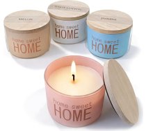 com-four® 4 x aromātiskās sveces stiklā - aromātiskās sveces ar jasmīna, rozes, baltas kokvilnas un melones aromātu - dekoratīvās istabas aromātiskās sveces viesistabai, guļamistabai un vannas istabai (4 gab.)