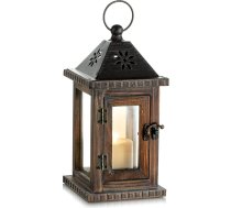 Romadedi Koka laterna svecēm - laterna dārza laterna, karājas sveču turētājs Lauku māju rotājums Vintage ornaments Iekštelpu āra laternas kāzu un Ziemassvētku galda rotājumiem, brūna, 28 cm