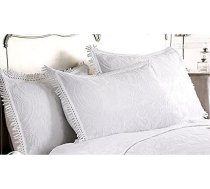 Dorchester Mafalda Pillowsham Portugāles stila dekoratīvais spilvens, mīkstas kokvilnas gultasveļa, poliesters, balts, vienvietīgs