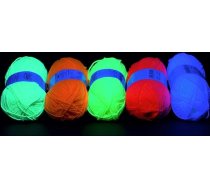 Neona UV vilnas komplekts 10 x 50 g Katra krāsa 2 x balta, dzeltena, zaļa, zaļa, rozā, oranža