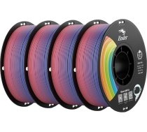 Creality Rainbow PLA+ 3D printera filaments 4 kg, 1,75 mm, izmēru precizitāte +/- 0,02 mm, nesaplūstošs un nesaplūstošs, krāsu gradients, saderīgs ar lielāko daļu FDM 3D printeru.