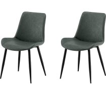 Garvis Dining Room Chairs, Set of 2, Upholstered Chairs with Seat Cushion, Artificial Fabric, Kitchen Chair, Living Room Chair, Dressing Table Chair, Ergonomic Chair (Olive)