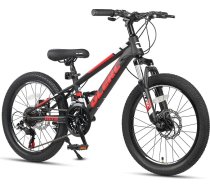 Glerc Skyline bērnu kalnu velosipēds zēniem un meitenēm, 20–24 collu bērnu velosipēds 6–18 gadus veciem pusaudžiem, 21 ātrumu velosipēds ar priekšējo amortizāciju un disku bremzēm, dažādās krāsās