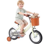 12 collu bērnu velosipēds, mācību velosipēds ar atbalsta riteņiem un grozu, augstuma regulējums 60–70 cm. Bērnu velosipēds no augstas oglekļa satura tērauda, paredzēts bērniem vecumā no 2 līdz 4 gadiem (zēniem un meitenēm), maksimālais
