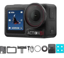 DJI Osmo Action 5 Pro standarta komplekts ar piederumiem, 4K sporta kamera ar 1/1,3 collu sensoru, 4K/120 kadr./s videokamera, objektu izsekošana, stabilizācija, divi kameras OLED skārienekrāni (Action 5 Pro Standard)