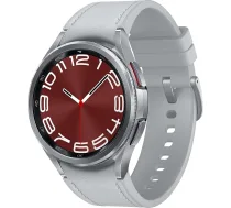 Samsung Galaxy Watch6 Classic viedpulkstenis, veselД«bas funkcijas, fitnesa sekotДЃjs, ДЃtri uzlДЃdД“jams akumulators, Bluetooth, 43 mm, sudraba krДЃsДЃ