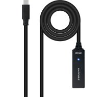 NANOCABLE 10.01.1311 USB 3.2 pagarināšanas kabelis ar pastiprinātāju C/M-C/H tipa 5 m melns