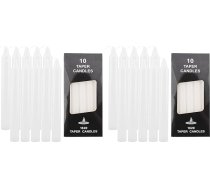 ALLAVA 10 Stück Glatte Stabkerzen Weiß, 100% Paraffin, 6 Stunden Brenndauer, für Kerzenrohling Kommunion, Taufe, Geburtstag, Hochzeit, Kerze zum Verzieren, Höhe 19cm, Ø18mm (Packung mit 2)