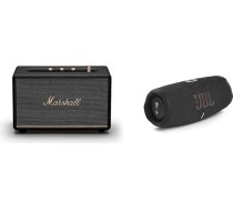 Marshall Acton III bezvadu Bluetooth skaļrunis - melns & JBL Charge 5 Bluetooth skaļrunis melnā krāsā - ūdensizturīgs