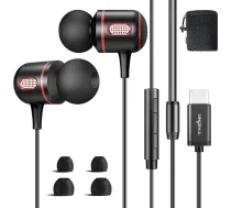 USB C austiņas ar kabeli, C tipa austiņas ar mikrofonu un skaļuma regulēšanas funkciju, saderīgas ar iPhone 15 Series, Samsung Galaxy S22 S22 S21 Ultra S20 FE, Huawei P30 Pro, xiaomi, Oneplus, Google