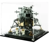 INNERSPACE vitrīna Lego 10266 „Apollo 11“ Mēness moduļa modelim un kolekcijas figūrām, 24 x 24 x 23 cm, kristāla plexiglass, izturīga pret UV starojumu