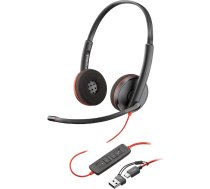 Poly Blackwire 3220 stereo usb-c austiņas + usb-c/a adapteris mazumtirdzniecības iepakojums