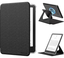 MoKo 360° rotējošs futrālis 7 collu eBook Reader 12th Generation 2024, caurspīdīgs aizmugurējais noņemams magnētiskais aizsargvāciņš ar automātisko modināšanas/miega režīmu, nav paredzēts TCL Remarkable Kobo, melns