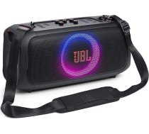 JBL Partybox On-The-Go Essential melnā krāsā - pārnēsājams ballīšu skaļrunis ar dinamiskiem gaismas efektiem un bezvadu mikrofonu - pret šļakatām izturīgs IPX4 dizains - 6 stundu darbības laiks