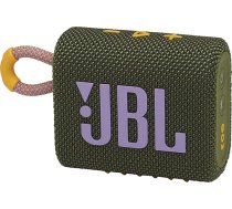JBL Go 3: pārnēsājams Bluetooth skaļrunis ar iebūvētu akumulatoru, ūdens un putekļu izturīgs, zaļš