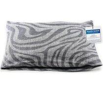 Zebra pirts spilvens karstumizturīgs mazgājams - pirts spilvens no lina kokvilnas - ērts kakla spilvens 43 x 26 cm labsajūtai, šūpuļtīkls pludmales piknikam (pelēks/balts)
