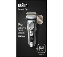 Braun Series 9 Pro Premium vīriešu skuveklis ar 4+1 skūšanās galviņu, elektriskais skuveklis un ProLift trimmeris, PowerCase, 60 min. akumulatora darbības laiks, slapjš un sausais skūšanās režīms 1, 3 un 7 dienu bārdai, 9417s, sudrabots