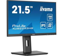 iiyama Prolite XUB2293HS-B6 54,5 cm IPS LED monitors Full HD 100 Hz HDMI DP Slim-Line Augstuma regulēšana Pivot AdaptiveSync Black