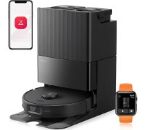 roborock Qrevo Edge S5A robotizētais putekļsūcējs ar mopēšanas funkciju, dubultā sistēma pret sapīšanos, 18 500 Pa, FlexiArm dizaina malu tīrīšana, karstumizturīga mopēšana, 75°C karstā ūdens mopēšana (melns)