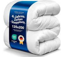 John Cotton 4 sezonu sega 135 x 200 cm, elpojoša 3-in-1 sega vasarai un ziemai, Oeko-Test sertificēta sega, silta guļammaisa sega, ziemas sega, 135 x 200 cm