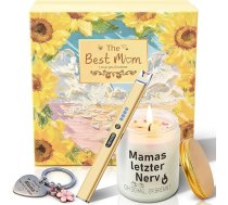Mātes dienas dāvanas mammai, 7 oz svece, loka šķiltavas, atslēgu piekariņš, skaists dāvanu komplekts mammai, dzimšanas dienas dāvana sievietēm, mammai, vecmāmiņai, mātei