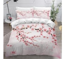 Cherry Blossom Gultas veļa 135 x 200 cm 3D Print Japāna sega sedz komplekts zēniem meitenēm pusaudžiem bērnu gultas veļa mikrošķiedras mīksta luksusa gultas veļa istabas dekori 3 gab. + 2 spilvendrānas 80 x 80 cm
