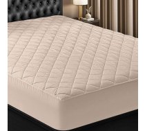 Utopia Bedding Stepēts matrača pārvalks, elpojošs matrača pārvalks, dziļš matrača pārvalks (bēšs, divvietīgs - 99 x 190 + 40 cm (iepakojums 1))
