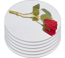 OLYCRAFT 6 20 cm apaļu spoguļplāksnīšu komplekts Stikla apaļas spoguļplāksnes Sveču plāksnītes apaļas apaļas spoguļplāksnes Stikls kāzu galda kāzu dekorēšanai Mājas dekorēšanai 0,4 cm biezums