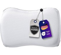 Traumnacht Travelguard Ergonomisks kakla spilvens, spilvens, ceļojumu spilvens mierīgam miegam, 35 x 50 cm, balts, Oeko-Tex apstiprināts, ražots saskaņā ar Vācijas kvalitātes standartu
