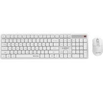 bezvadu tastatūras + peles komplekts silent key pro business, balts, us izkārtojums