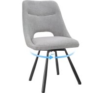 LEWE Swivel Dining Room Chairs, Set of 1, Automatic Returning Seat, 360° Swivel Chair, Ergonomic Upholstered Chair, Armless, Dining Room, Living Room, Bedroom, Cashmere Fabric - Grey