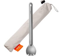 TiTo titāna karote ar garu rokturi – „Spork“ āra lietošanai paredzēts ultraviegls pārnēsājams titāna sakausējuma galda piederums, piemērots kempingam un pārgājieniem (Spork)