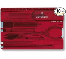Victorinox Swiss Card kabatas nazis, nagu kopšanas piederumi, nagu vīle, šķēres, sarkans