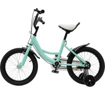 Bērnu velosipēds, 16 collu velosipēds zēniem un meitenēm, bērnu velosipēds ar atbalsta riteņiem, regulējams sēdeklis, piemērots bērniem vecumā no 5 līdz 8 gadiem (zaļš)