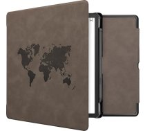 kwmobile Aizsargvāciņš Amazon Kindle Scribe (2022/2024) korpusam - mākslīgās ādas vāciņš ar automātiskās miega funkcijas funkciju - Travel Outline with Grey