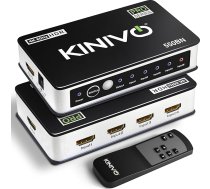 Kinivo HDMI-Switch 5 Eingänge, 1 Ausgang, 4K 60Hz (HDR 10, High Speed 18 Gbit/s, IR-Fernbedienung, HDCP 2.2, Dolby Vision, VRR) - 550BN. Kompatibel mit Roku, PS5, Xbox, Apple TV, Nintendo Switch 2