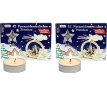 Dekohelden24 Piramīdas tējas lampiņas īpaši izstrādātas tējas gaismas piramīdām ar aromātu Ampelmann alva sarkanā krāsā