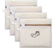 4 gabali 20x18cm mazie tīkliņainie veļas maisiņi zeķēm, izturīgi poliestera veļas maisiņi veļas mašīnai, noderīgi maskām, apakšveļai (4 zeķu veļas maisiņi)