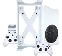 Xbox Series S Wandhalterung & Controller-Halterung von Q-View - Sichere Untertischhalterung - Signature X Design - Schrauben und Befestigungen inklusive - Kunststoff - Weiß