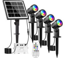 Meikee Saules dārza apgaismojums Dārza saules starmeši Dārza saules starmeši IP66 Ūdensizturīga LED saules lampa Āra saules gaisma 4 gabali ar zemes smailes ceļa gaismu kokiem, krūmiem, dārza celiņiem, zālienam, pagalmam 6000 K Cool White