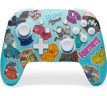 PowerA uzlabots bezvadu kontrolieris Nintendo Switch, Switch Lite un OLED modelim, uzlādējams Bluetooth spēļu pults ar līdz 30 stundām spēlēšanas laika, oficiāls: Fortnite Sticker Mania