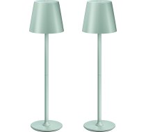 LED galda lampa bezvadu, bezvadu, 2 gabali, gaismeklis, gaismeklis pie nakts, akumulatora galda lampa bezvadu, iekštelpu āra galda lampa ar akumulatoru, 3 līmeņu silta gaisma, IP54 ūdensnecaurlaidīgs, metāla korpuss, zaļš, zaļš