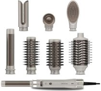 Cecotec CeramicCare 8-in-1 AirGlam Gyro šampanieša matu veidotājs 1500 W bez sukas, 110000 apgr./min, CoandAir Curling piederumi kreisajā/labajā pusē, SilkLisse izlīdzinošais piederums, rotējošās birstes 50/38 mm, jonu
