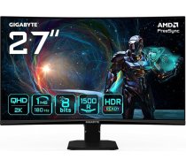 Gigabyte GS27QCA 27" izliektais spēļu monitors QHD - 2560x1440 180 Hz 1 ms 250CD/m² FreeSync HDR Ready HDMI 2.0 DisplayPort 1.4