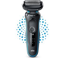 Braun Series 5 51-B1000m, Elektriskais skuveklis, EasyClean vīriešu skuveklis, mitrs un sauss - zils