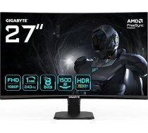 Gigabyte GS27FC2 27 collu FHD izliekts spēļu monitors - 1920 x 1080, 240 Hz, 1 ms, 350 cd/m², HDR Ready, HDMI 2.0, Displayport 1.4