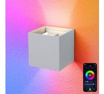 Viedā WiFi LED sienas lampa iekštelpās/āra 10 W RGB krāsu maiņa Alumīnijs, kontrolējams ar lietotnes/balsa vadību Regulējams gaismas leņķis Sienas lampas Ideāls IP65 risinājums viesistabai Dārzs